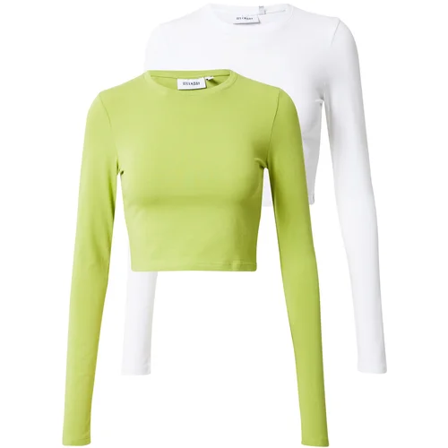 WEEKDAY Majica svetlo zelena / bela