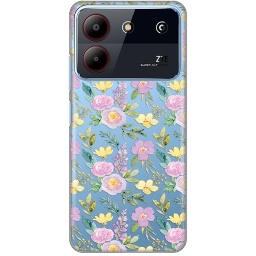  Torbica Silikonska Print Skin za ZTE Blade A54 Soft Flowers Cene