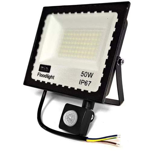  LED 50W reflektor črn 6500K IP67 + senzor gibanja