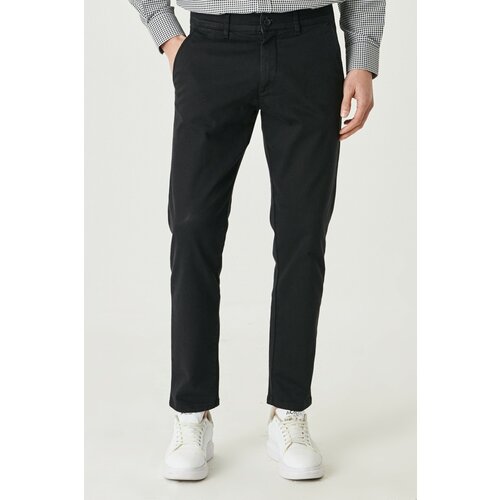 ALTINYILDIZ CLASSICS Men's Black Comfort Fit 360 Degree Stretch All-Directional Side Pocket Trousers. Slike