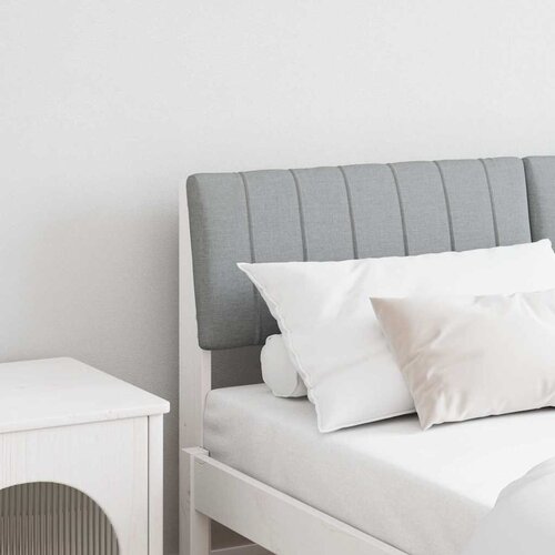 vidaXL Tapecirano vzglavje Svetlo siva 135 cm Masivno borovo les Cene