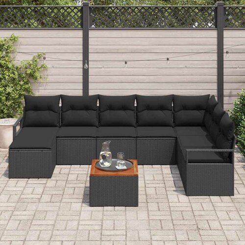  Sjedeća garnitura za vrt 9 kom. poliratan 287 x 177 x 69 cm Slike
