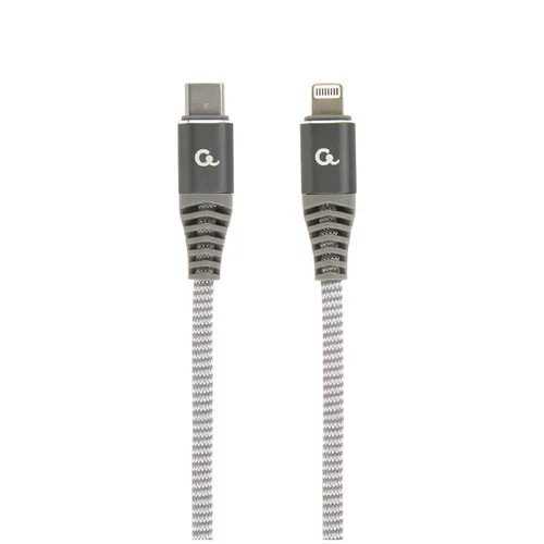 USB 2.0 kabl Premium cotton braided Type-C to 8-pins lightning iPhone charging & data cable, 1.5 m CC-2B-CM8PM-1.5M