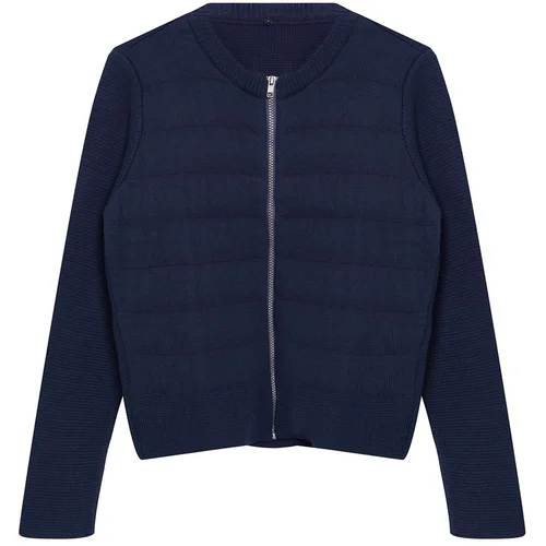 Trendyol Navy Blue Crew Neck Coat Knitwear Cardigan