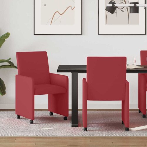 vidaXL Jedilni stoli 2 pcs vinsko rdeča 57 x 66 x 94 cm Umetna koža Cene