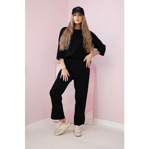 Kesi Włoski Set sweatshirt + pants buttery fabric black