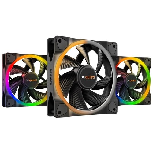 Be Quiet! LIGHT WINGS (BL076) triple pack RGB 120mm 4-pin PWM ventilator Slike