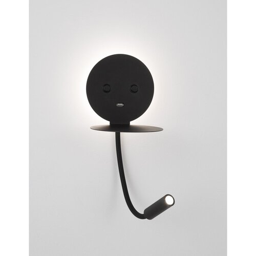 Nova Luce Crna LED zidna lampa aluminijska sa savitljivom konstrukcijom/s USB priključkom Eclip &amp;ndash; Slike