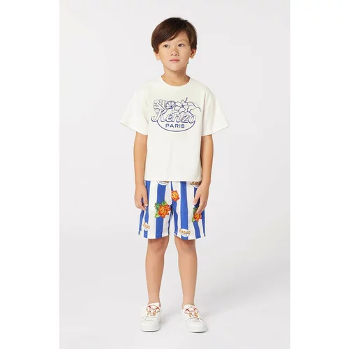 Kenzo Kids Dječja pamučna majica kratkih rukava boja: bež, s tiskom