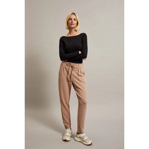Moodo Women&amp;#039;s trousers with tie - beige Slike