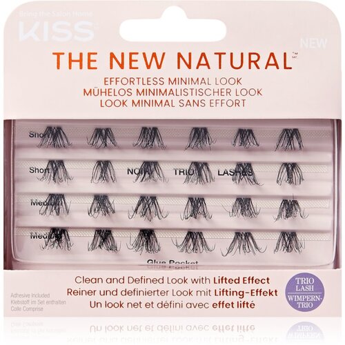 Kiss The New Natural Effortless Minimal Look šopaste lepilne trepalnice brez vozlička Trio 02 24 kos Cene