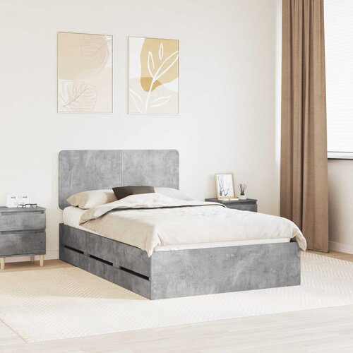  Krevetna konstrukcija s ladicama Betonski sivi 135 x 190 cm Cijene