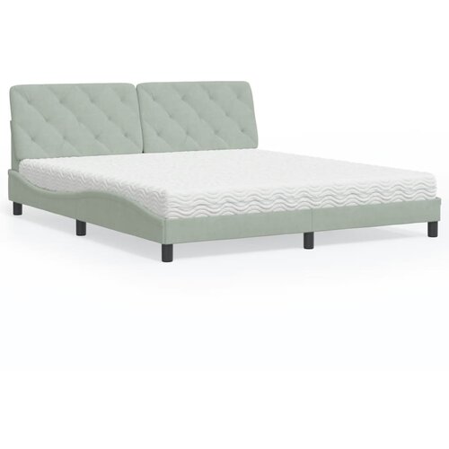vidaXL Krevet s madracem svjetlosivi 180x200 cm baršunasti Cijene