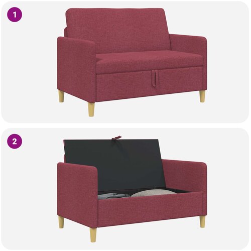 SOFA s pohranom Vinska crvena 122 x 78 x 87 cm Poliester Slike