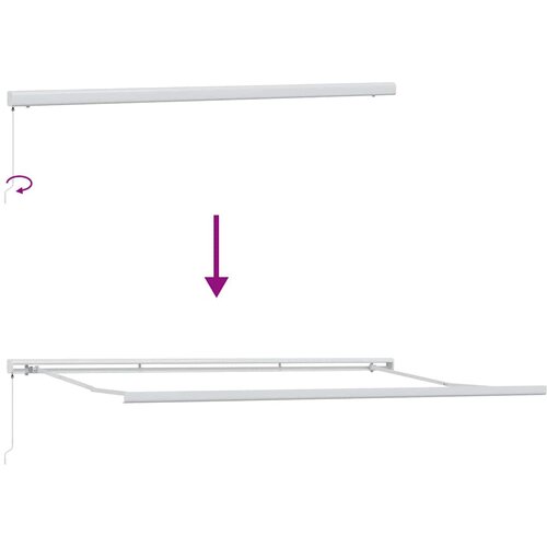  Skrovita tenda Bijelo 500 &amp;times; 300 cm Tkanina i Metal Slike