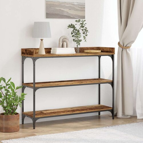  Consolna stolica od starog drveta 100x30x80 cm od inženjerskog drveta i čelika Slike