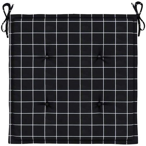  Jastuci za vrtnu stolicu 4 kom crni karirani 40x40x4 cm tkanina Slike