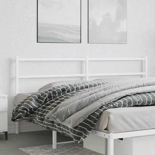 VidaXL Metalno uzglavlje bijelo 193 cm Slike