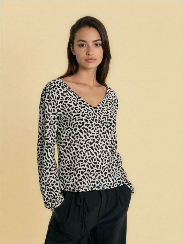 Sinsay Bluza s dugim rukavima u leopard uzorku Cijene