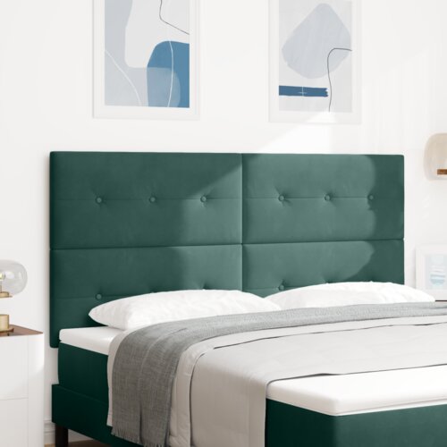  LED Čelno ležišče Temno zelena 90 cm Žamet, (22052961) Cene