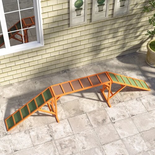  Rampa za pse Agility staza s preprekama protuklizna otporna na vremenske uvjete drvena 335 x 55 x 60 cm narančasta Slike