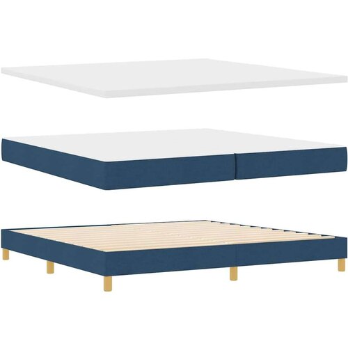  Boxspring - Krevet s oprugama s madracem Plava 200 x 200 cm tkanina Slike