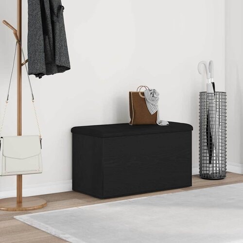  Klupa za pohranu Crni hrast 82 x 42 x 45 cm Konstruirano drvo Cijene