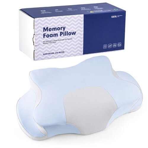 INF Vratni vzglavnik iz spominske pene z ledeno prevleko Grey+Blue, (5000286728) Cene
