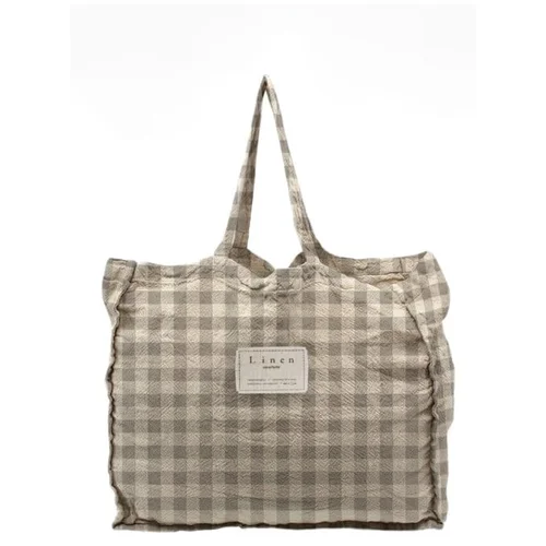 Really Nice Things platnena torba za kruh linen bag grey vichy