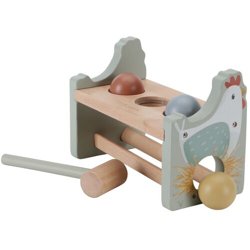 Little Dutch&amp;reg; Drvena igračka s čekićem i 3 loptice Little Farm Slike