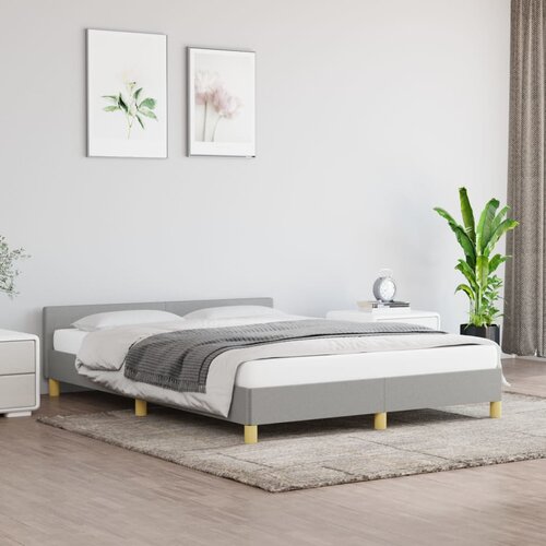 vidaXL Posteljni okvir z vzglavjem svetlo siv 140x190 cm blago Cene