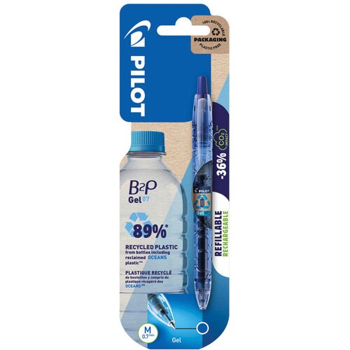 Roler GEL 0,7 MM BOTTLE TO PEN BEGREEN PILOT BL-B2P-7-BG PLAVI BLISTER Cene