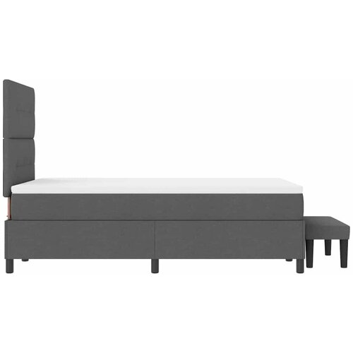  Krevet s opruga kutije Tamno siva 120 x 190 cm tkanina Slike