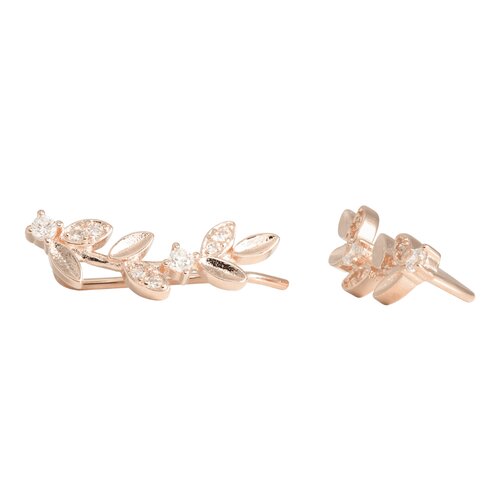 J&B Jewelry J&B Jewellery 925 Srebrne minđuše koje prate liniju uha sa Roze pozlatom 017- Rose gold Slike