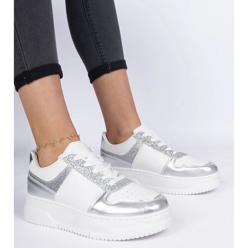 Gemre Silver women's sneakers with thick soles Dolla Cene