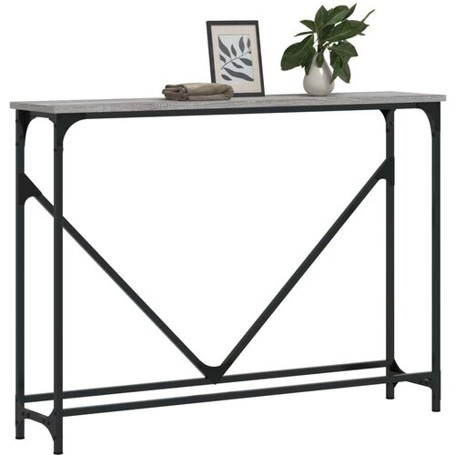  Konzolni stol siva boja hrasta 102x22 5x75 cm konstruirano drvo Slike