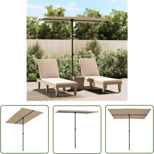  The Living Store Vrtni senčnik z aluminijastim drogom 2x1,5 m taupe - Vrtni Senčnik, (21742402) Slike
