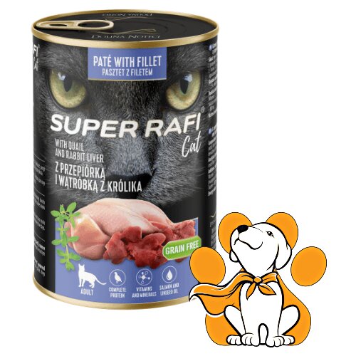 Rafi Super Cat Quail and Rabbit Liver 400g, Vlažna Hrana Za Nežnu Probavu Slike