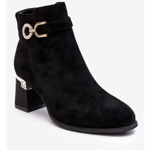 Kesi Fashionable Women's Black Suede Ankle Boots Nola