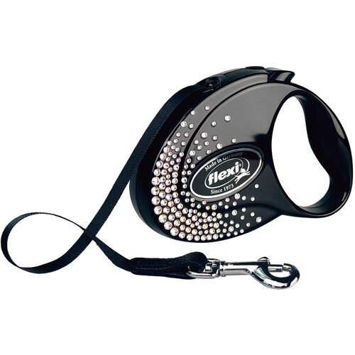 Flexi Glam Splash Crystal S traka 3 m crna Cene