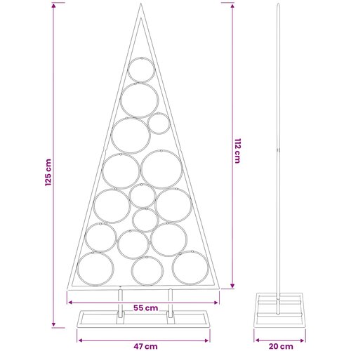  Metalna božićna jelka KUOPIO 125 cm Čelik Bijela Slike