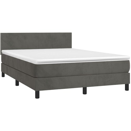  box spring s madracem LED tamnosivi 140x190 cm bar&amp;scaron;un Slike