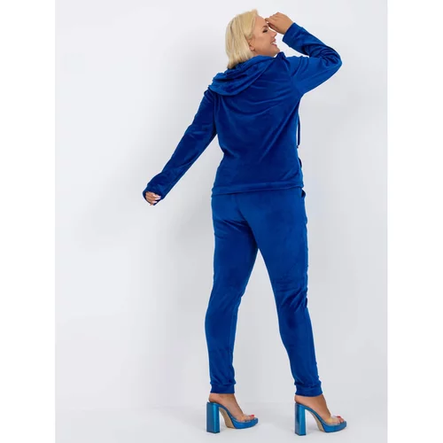 Fashion Hunters Plus size cobalt velor set with Michell pants