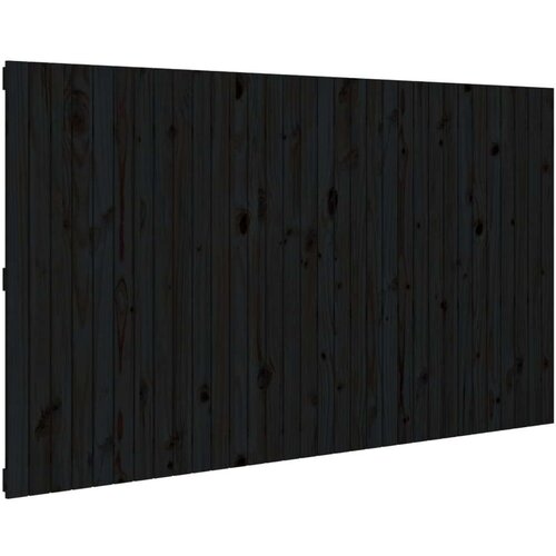  Zidno uzglavlje crni 204x3x110 cm od masivne borovine Slike
