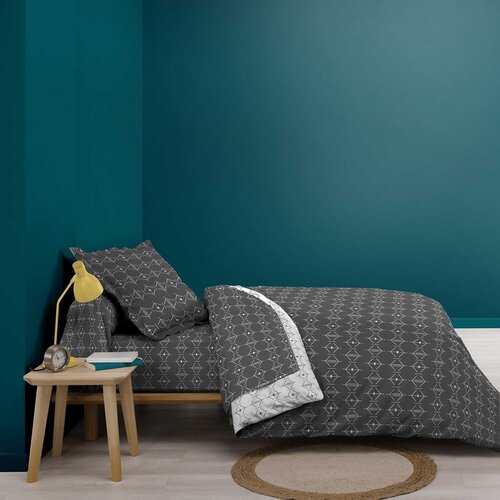 Douceur d int&amp;eacute;rieur Temno siva napenjalna bombažna rjuha 90x190 cm Aristide &amp;ndash; Slike