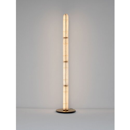 Nova Luce Medeninasta kovinska LED stoječa svetilka s steklenim senčilom (vi&amp;scaron;ina 165,5 cm) Gloree &amp;ndash; Slike