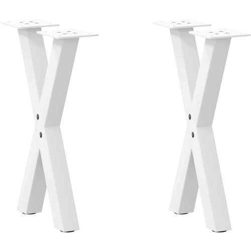  Noge za klubsko mizico v obliki črke X, 2 kosa, bele, 28 x (42-43) cm, jeklo Cene