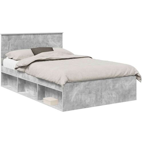  Okvir za krevet s uzglavljem Betonska siva 135 x 190 cm Slike