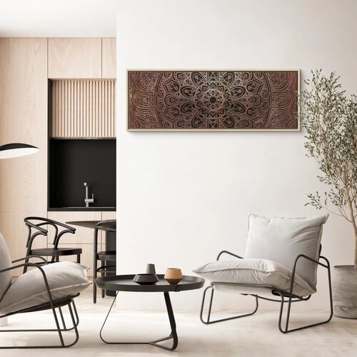  Slika - Mandala: Amber Silence 150x50 U prirodnom drvenom okviru Slike
