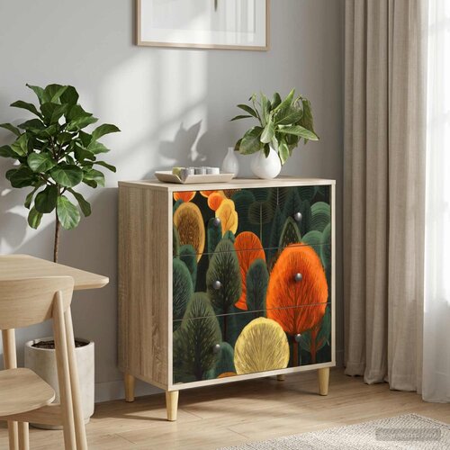  Komoda ZAANDAM Print &scaron;ume 66 x 36,5 x 75 cm Konstruirano drvo Cijene